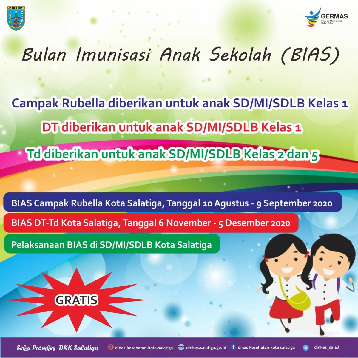 Bulan imunisasi anak sekolah 2020