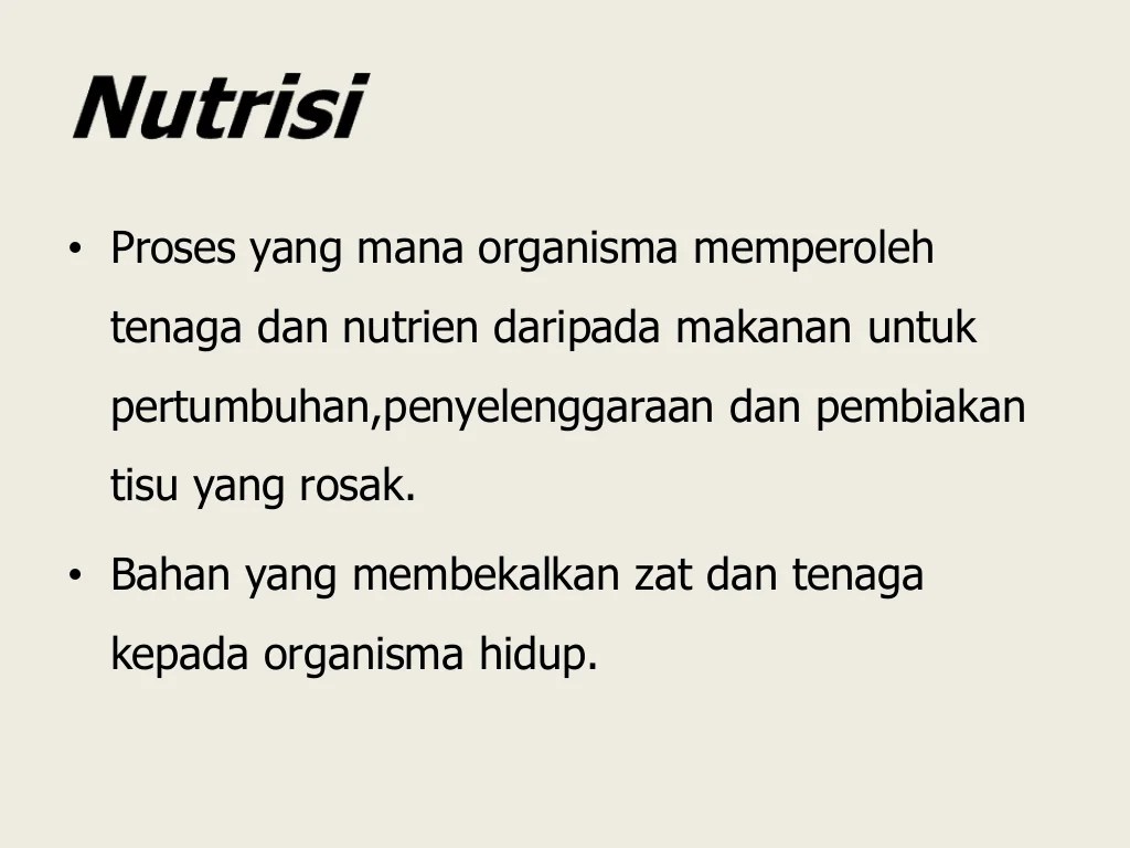 Jenis nutrisi