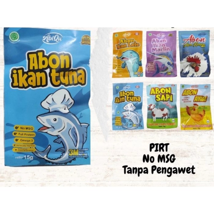 Jual Abon Sapi Abiqu Abon Bayi Kemasan Sachet 15 gram Non MSG Abon Bayi ...