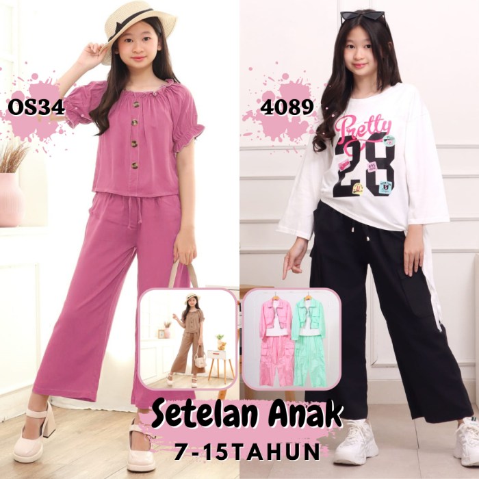 Jual ( 7 - 15 Tahun ) Baju Setelan Fashion Anak Perempuan Tanggung ...