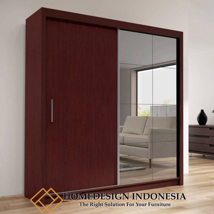 Lemari Pakaian Minimalis Jumbo Kombinasi Stainless - Metalindo Furniture