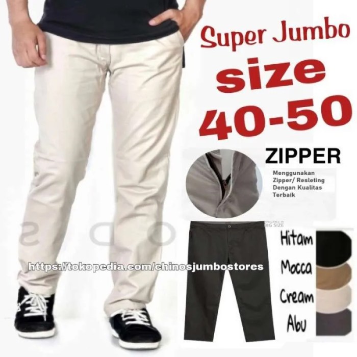 Promo celana panjang jumbo pria celana chinos jumbo celana big size ...