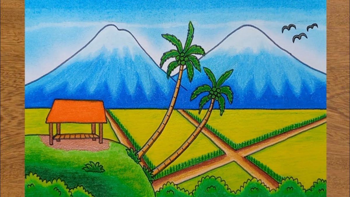 Tutorial Cara Menggambar Pemandangan yang Indah dan Mudah