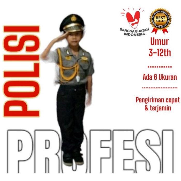 Jual Seragam POLISI ANAK//Kopassus Anak/baju carnaval//baju profesi ...