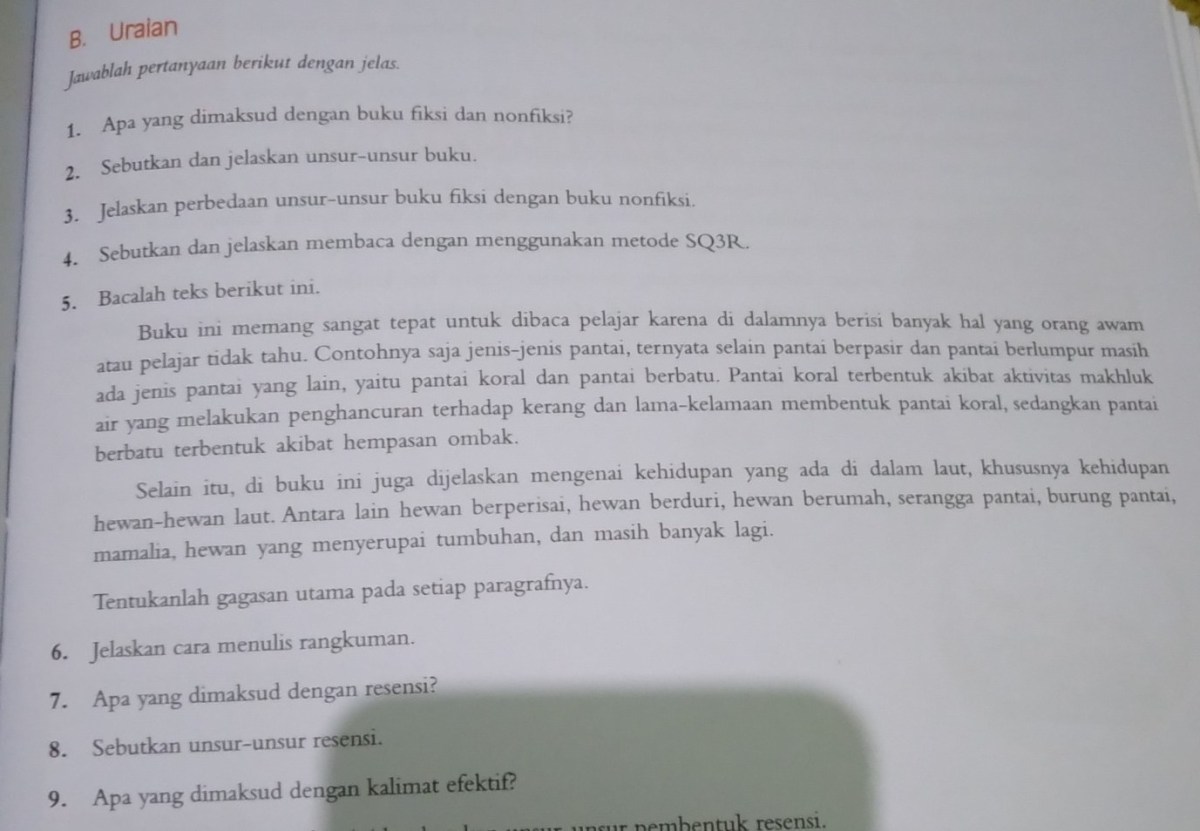 Sebutkan unsur unsur dalam karangan fiksi