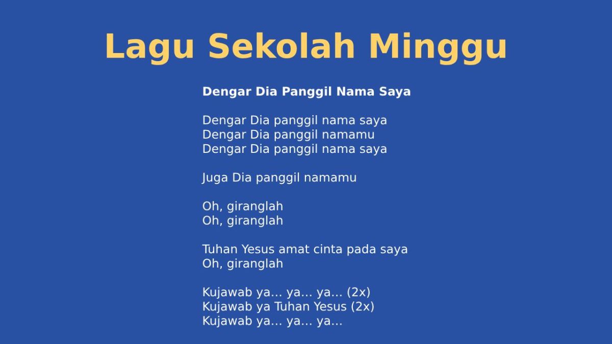 Lagu gereja anak sekolah minggu