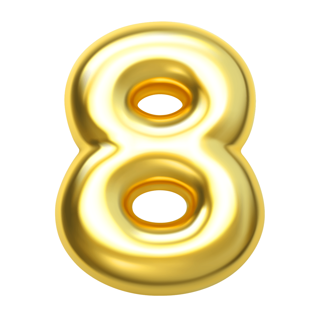 Número 8 oro 3d 8880316 PNG