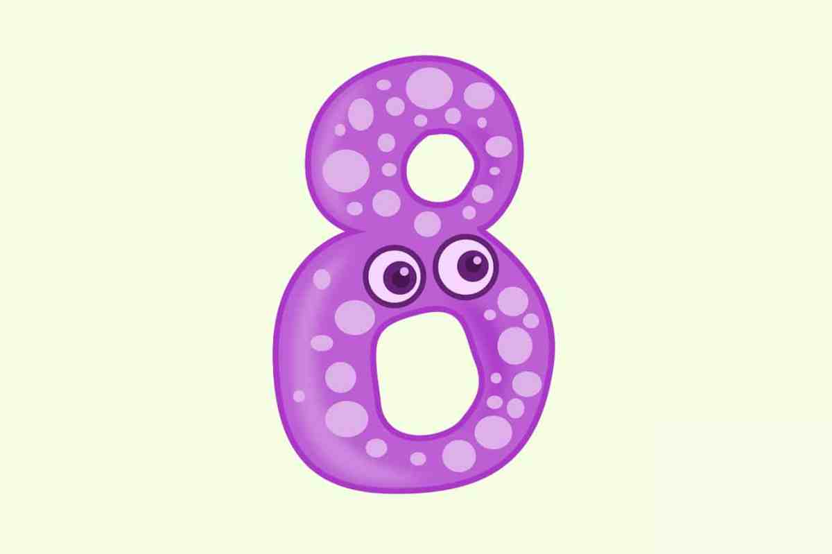 Number 8 inside circular colored in rainbow color Vector Image