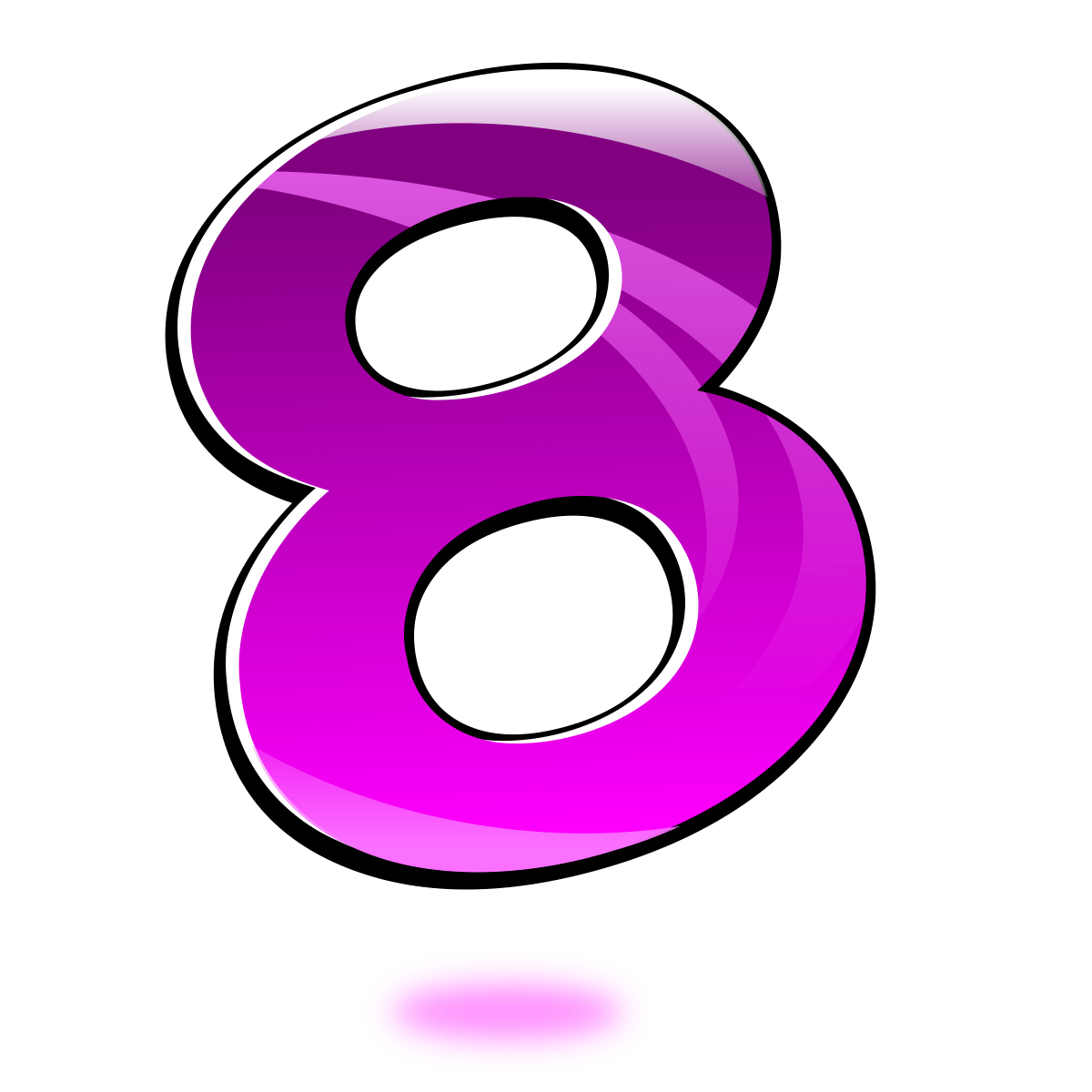 Clipart - Glossy Number : Eight